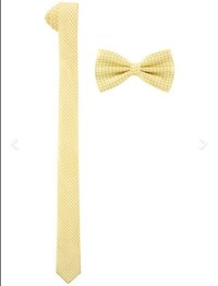 Silk Bow Tie - 100% Silk, 4.5 X 2.5 Inches, Pale Yellow | Elegant Design, Luxury Feel, Perfect Fit, Soft Silk, Versatile Style, 57 Inches Long