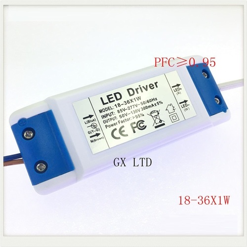 Ceiling lamp LED Driver power supply 18-36X1W input AC 85-265V output DC 54V-120V/300MAÃÂÂÃÂÂ±5%