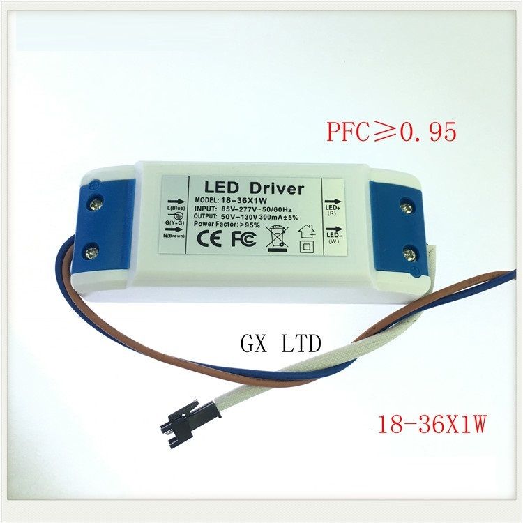 Ceiling lamp LED Driver power supply 18-36X1W input AC 85-265V output DC 54V-120V/300MA5%