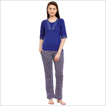 Ladies Designer Blue Night Suit