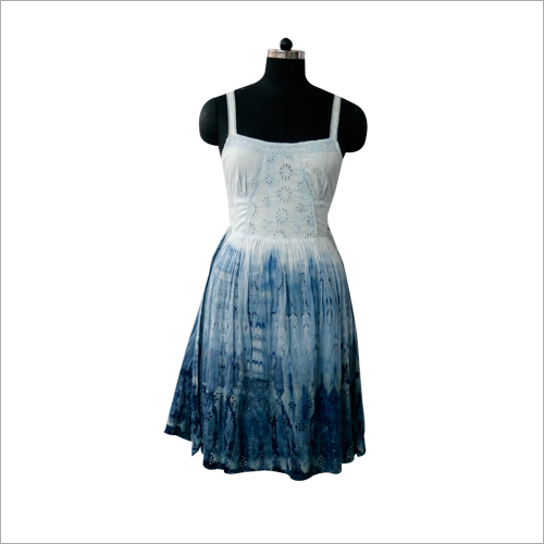 White And Blue One Piece Dress