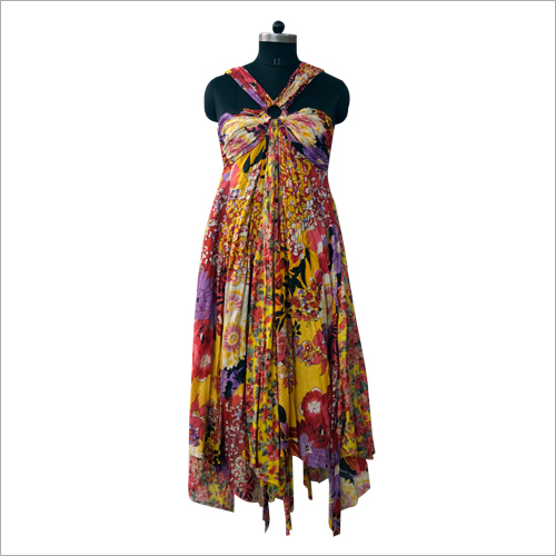 Multicolor Party Wear Shade One Piece Dress