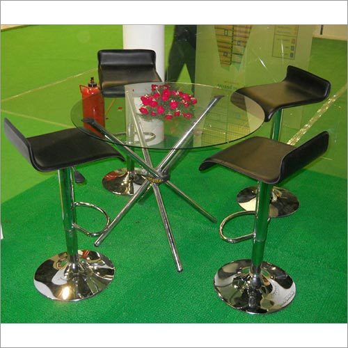 Round Glass Table & Barstool Chair Round Glass Table & Barstool Chair