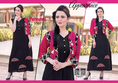 Black & Pink Fancy Kurti