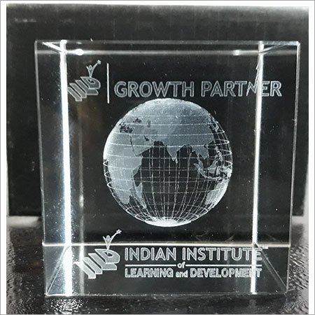 Corporate 3D Laser Engraved Crystal Cubes