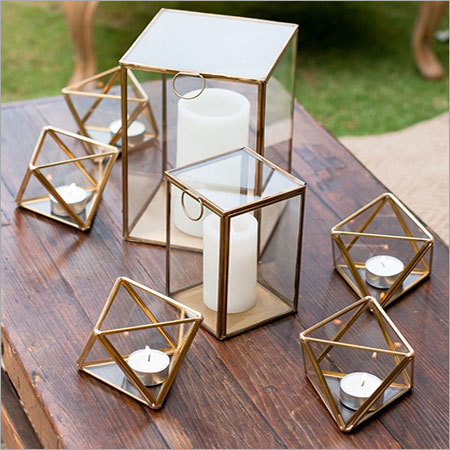 Votivess - Glass and Metal Tea Light Set, Gold, Varying Sizes | Elegant Design, Versatile, Durable, Easy to Clean