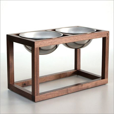 Wooden Dogs Bowl Stand