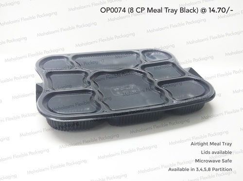 8 Partition Meal Tay Black (O)