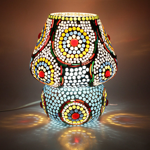 Any Colour Of Your Choice Mosaic Decorated Dome Shaped Glass Lamp