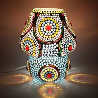 Any Colour Of Your Choice Mosaic Decorated Dome Shaped Glass Lamp