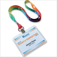 Badge Lanyard - Satin Polyester, Standard Size, Multicolor | Light Weight, Smooth Texture, One Sided Design For Id And Business Cards