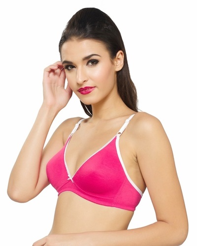 Neeya Seamless Cotton Bra - Cotton Material, Sizes 32-38 | Non-padded, Wire-free, Double Layered Cups, Low Neck Design For T-shirts