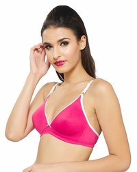 Neeya Seamless Cotton Bra - Cotton Material, Sizes 32-38 | Non-padded, Wire-free, Double Layered Cups, Low Neck Design For T-shirts