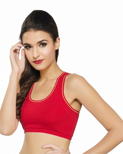 Neeya Sports Bra (Active Bra) - Cotton Lycra 32-38 | High Impact Support, Allergy-Free Elastic, Slip-On Style, Breathable Comfort, Soft Lining