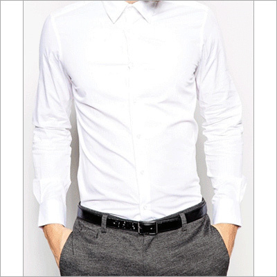 White Full Sleeve Formal Shirt Collar Style: Classic