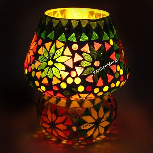 Colourful Flowers Design Mosaic Table Lamp Light Source: Incandescent