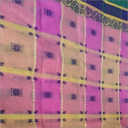 Pink And Yellow Designing Saree