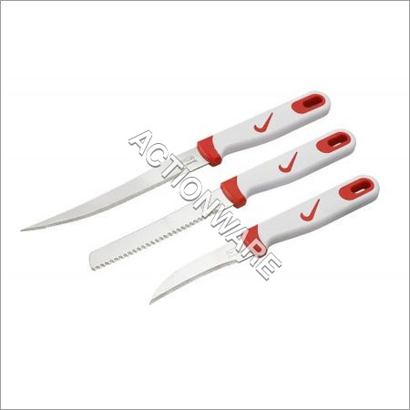 Red And White Knife Set