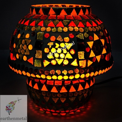 Any Colour Of Your Choice Handcrafted Mosaic Style Multicoloured Glass Table Lamp