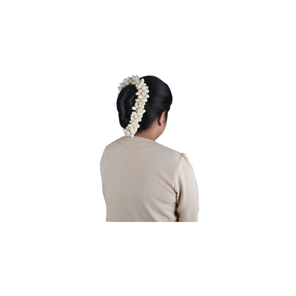 Artificial Hair Gajra (Veni) Hair Flowers For Bun Decorations (White)