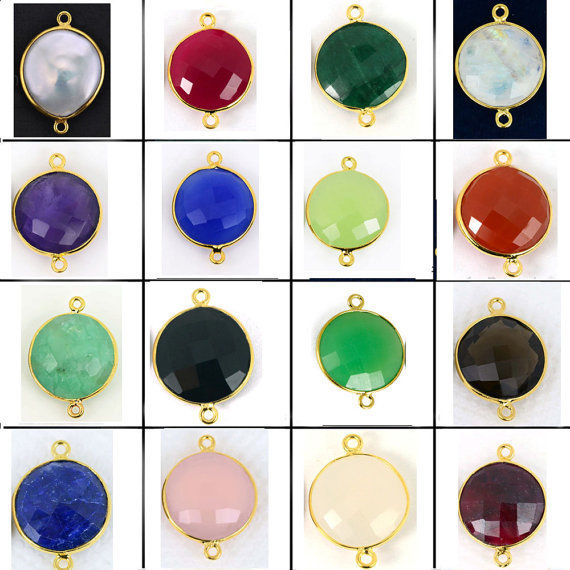 Gemstone Bezel Round Shape Connector