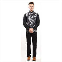 Dry Cleaning Mens Nehru Printed Jacket