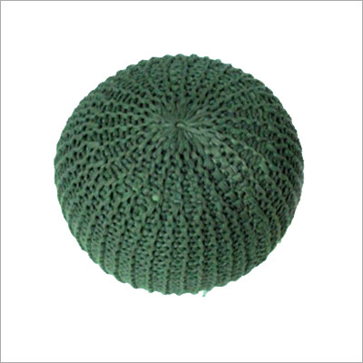 Knitted Green Poufs By GREAT EASTERN PROCESSORS PVT. LTD.