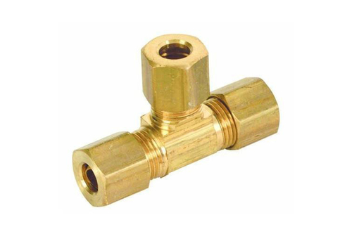 Brass Compression Tee with Nut