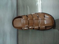 BROWN LEATHER CASUAL SANDALS FOR MEN'S