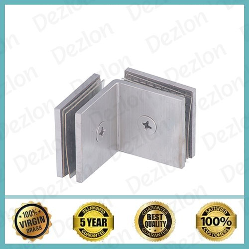 90 Degree Brass Shower Glass Connector Glass to Glass