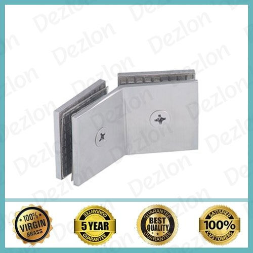 135 Degree Brass Shower Glass Connector Glass to Glass