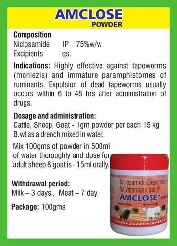 Niclosamide Powder (Amclose) Ingredients: Chemicals