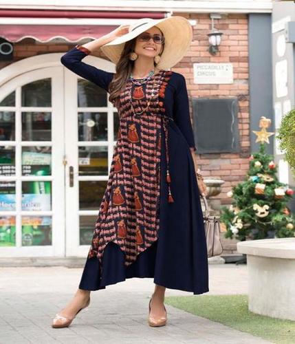 Navy Blue Summer Kurti