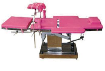 Delivery Table Hydraulic Deluxe - Stainless Steel 187x96x80 cm Pink | Three Sections, Pneumatic Trendelenburg, Ratchet Backrest, Safety Rails