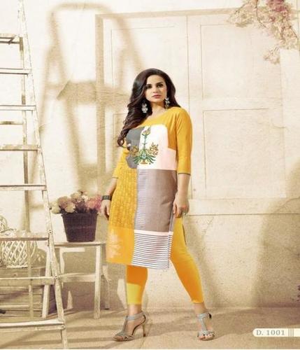 Yellow Ladies Fancy Kurti