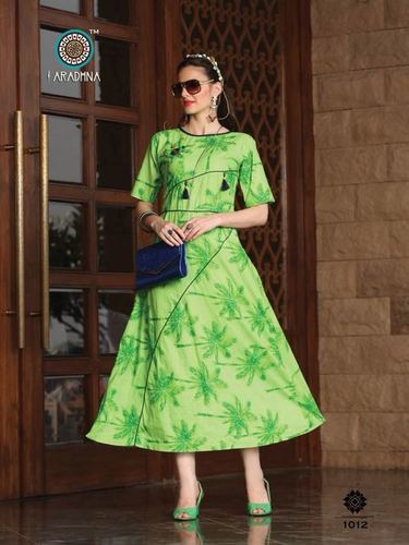 Rayon Green Kurtis