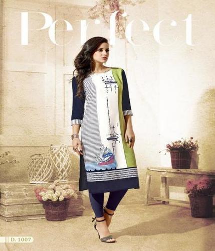 Blue Digital Printed Kurti