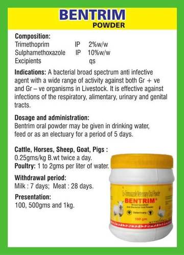 Co Trimoxazole Oral Powder (Bentrim) Ingredients: Chemicals