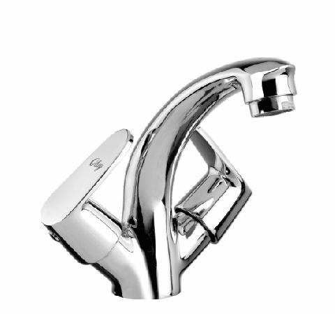 Center Hole Basin Mixer - Brass Material, 150 mm Spout Reach, Chrome Finish | Deck Mounted Installation, Lever Handle, 10 LPM Flow Rate, 1 Year Warranty