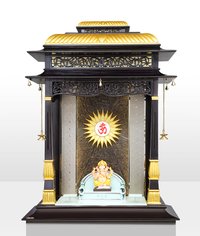 Brown Gold Leafing Ganpati Temple