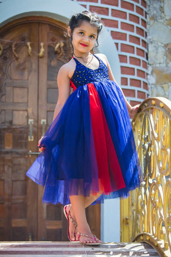 Navy Blue Girls Frocks
