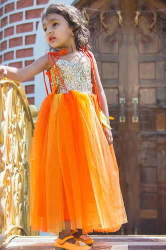 Red & Orange Kids Western Wear