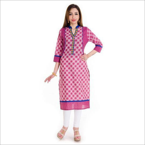 Ladies Stand Collar Casual Kurti