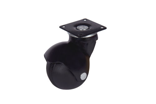 Rubber Ball Caster - Color: Black