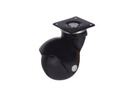 Rubber Ball Caster - Durable Steel Frame, 50mm Wheel Size, Black, Overall Height 72mm | 400kg Load Capacity, Swivel Plate Type, Powder Coated Finish