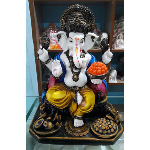 Multi Color Fiber Ganesh Statue