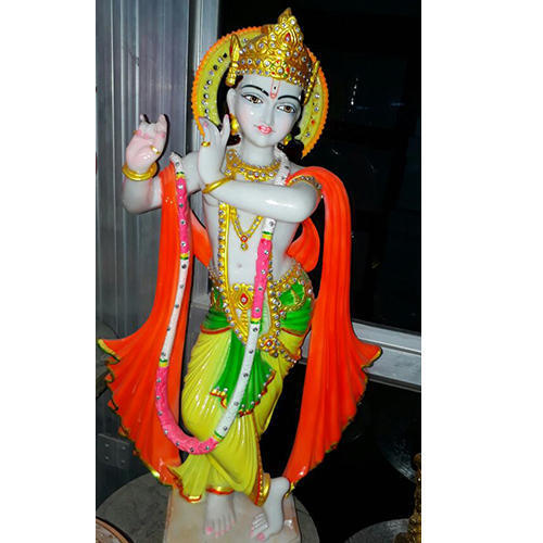 Multi Color Fiber Krishna Statue