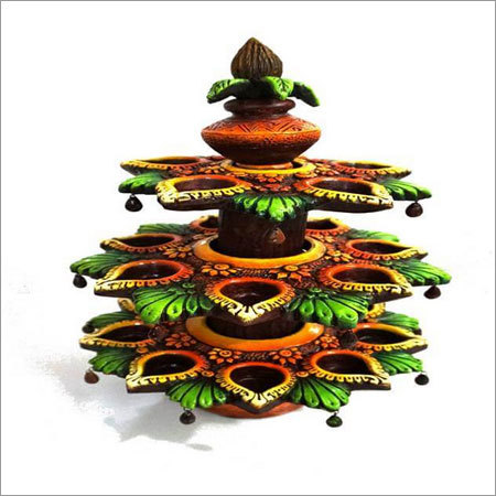 21 Diya Kalash Stand Normal Finish