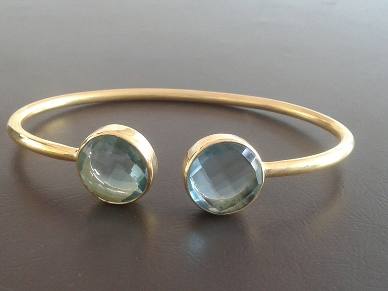 Gold Plated Gemstone Adjustable Size Bracelet