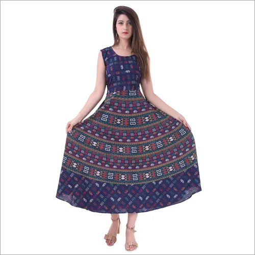 Jaipuri printed midi long dress